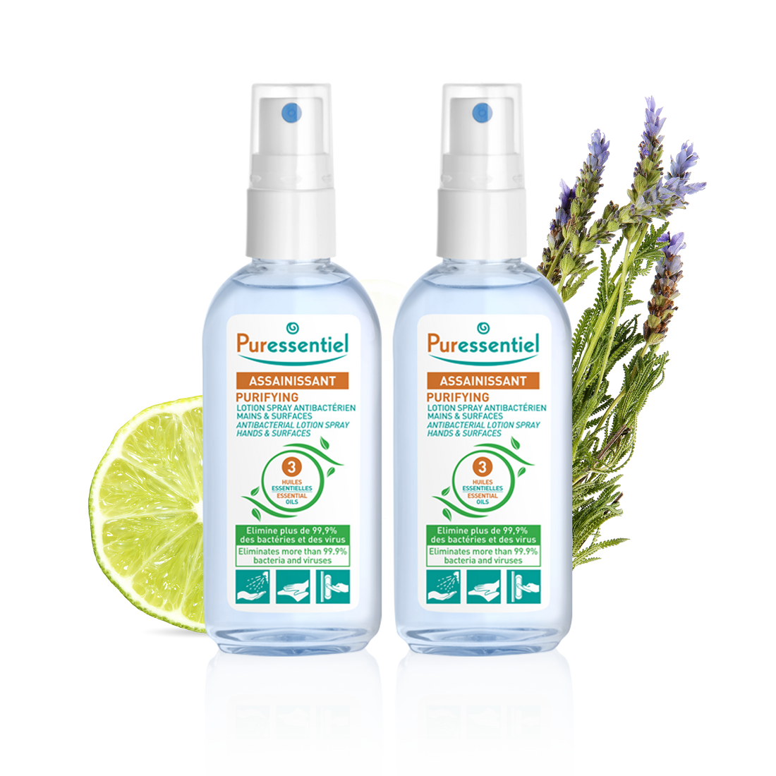 Duo Lotion Spray Antibactérien Assainissant 80 ml